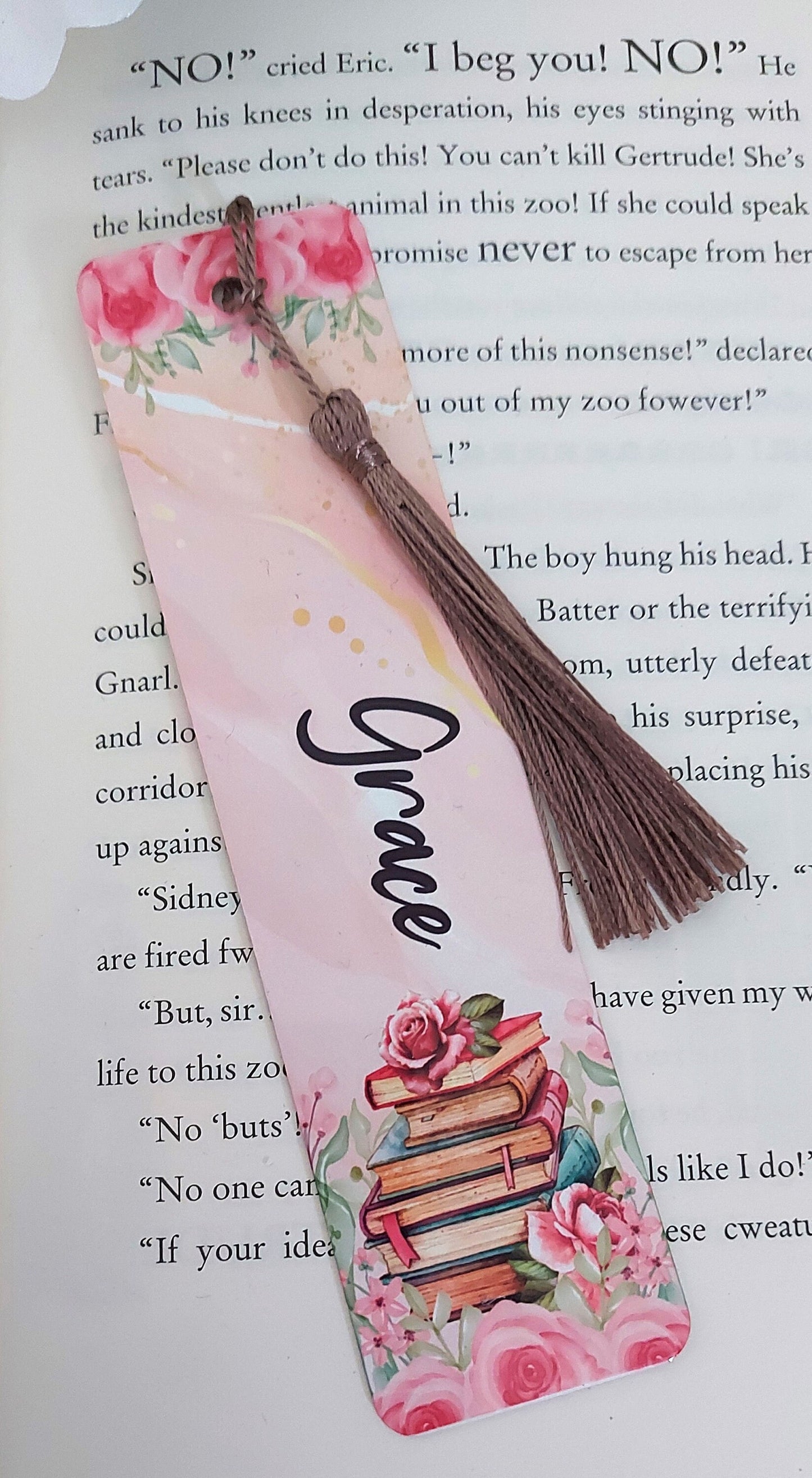Personalised metal bookmark