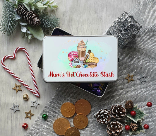 Personalised Christmas sweet tin, treat tin, sweets, Christmas cookies biscuit tin - any wording