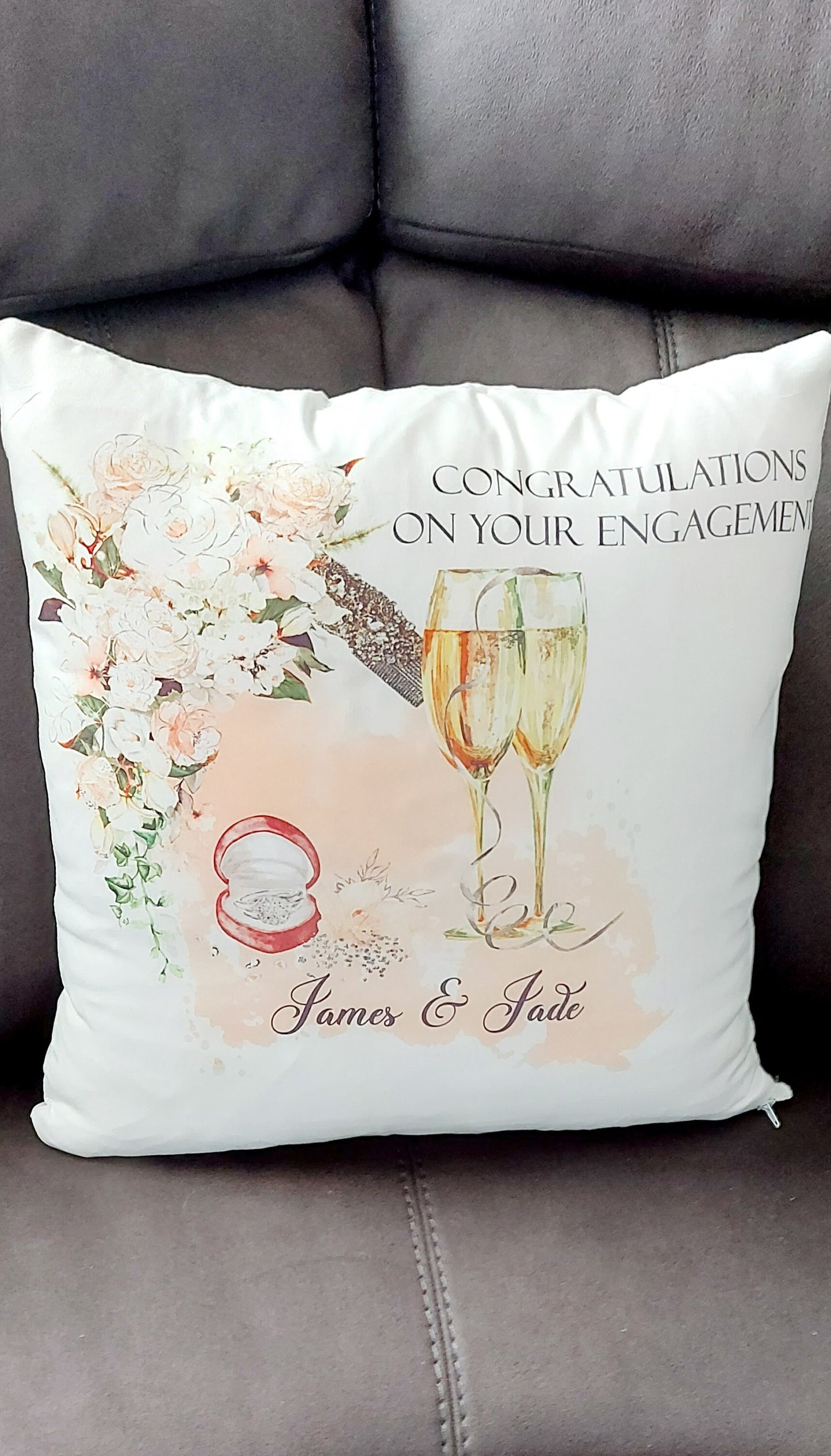 Personalised engagement cushion, couples cushion, engagement gift, engagement present for couples