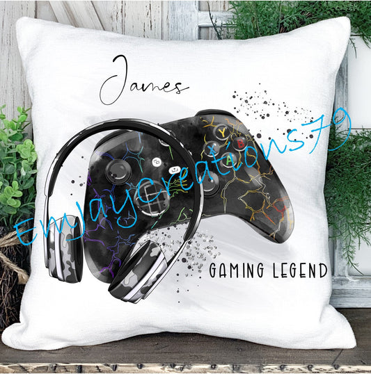 Personalised gamer cushion, XBox style Gaming Legend cushion, gift for him, gift for a teen, gaming gift