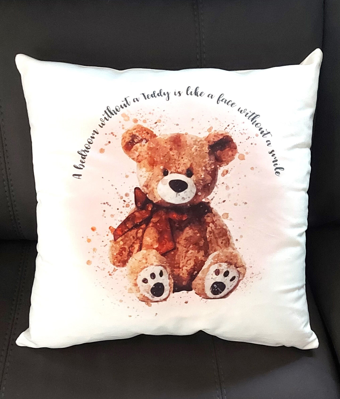 Personalised teddy bear cushion, gift for a baby girl, new baby gift, nursery decor