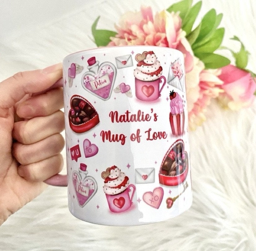 Personalised Valentines mug, personalised Valentines' Day gift, gift for girlfriend