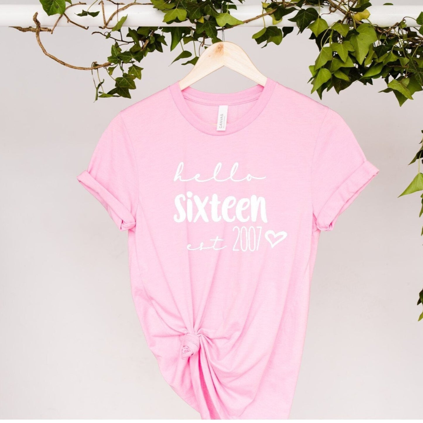 Hello Sixteen birthday t-shirt - pick your own colour personalised birthday tee