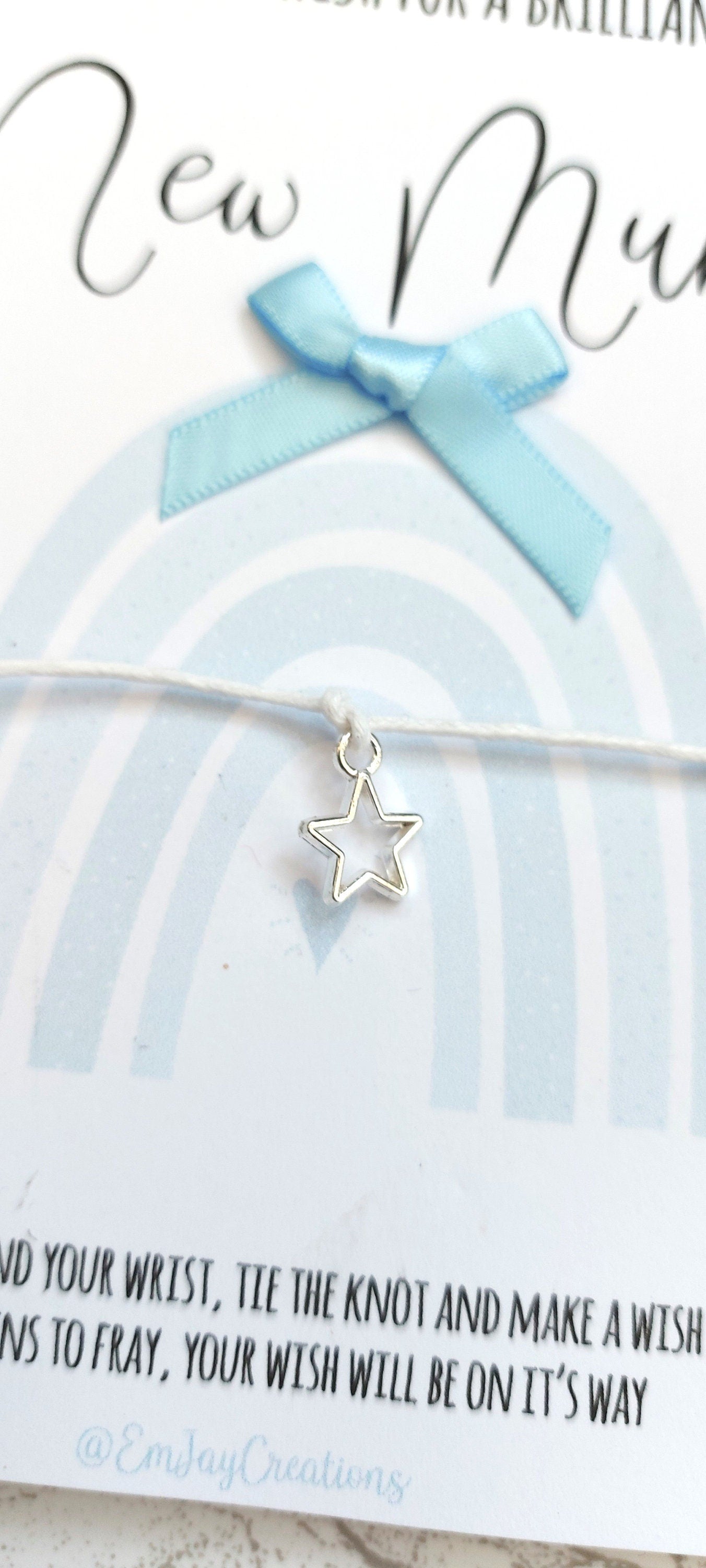 A Little wish for a brilliant new Mum Wish Bracelet, gift for a new Mum, mailable new baby gift, mum of boys