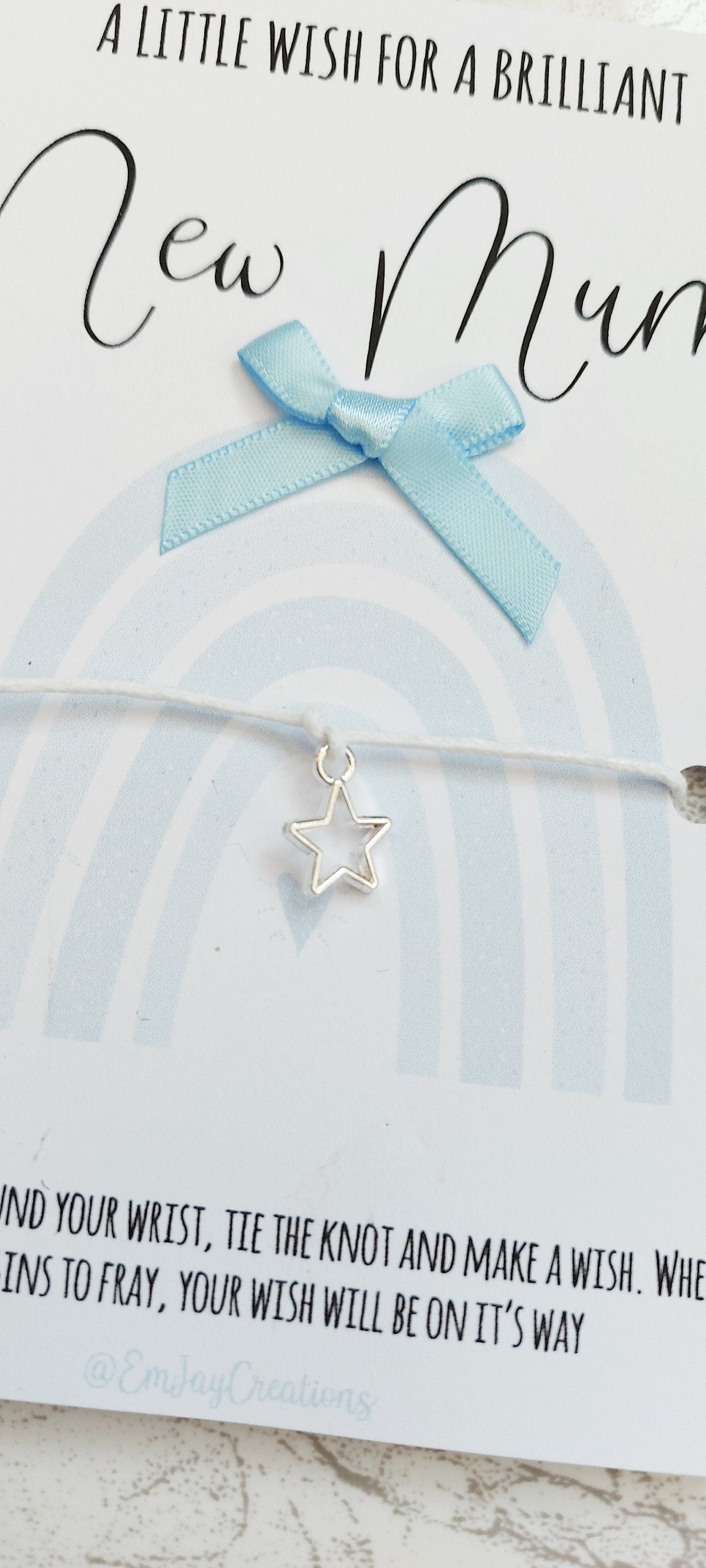 A Little wish for a brilliant new Mum Wish Bracelet, gift for a new Mum, mailable new baby gift, mum of boys