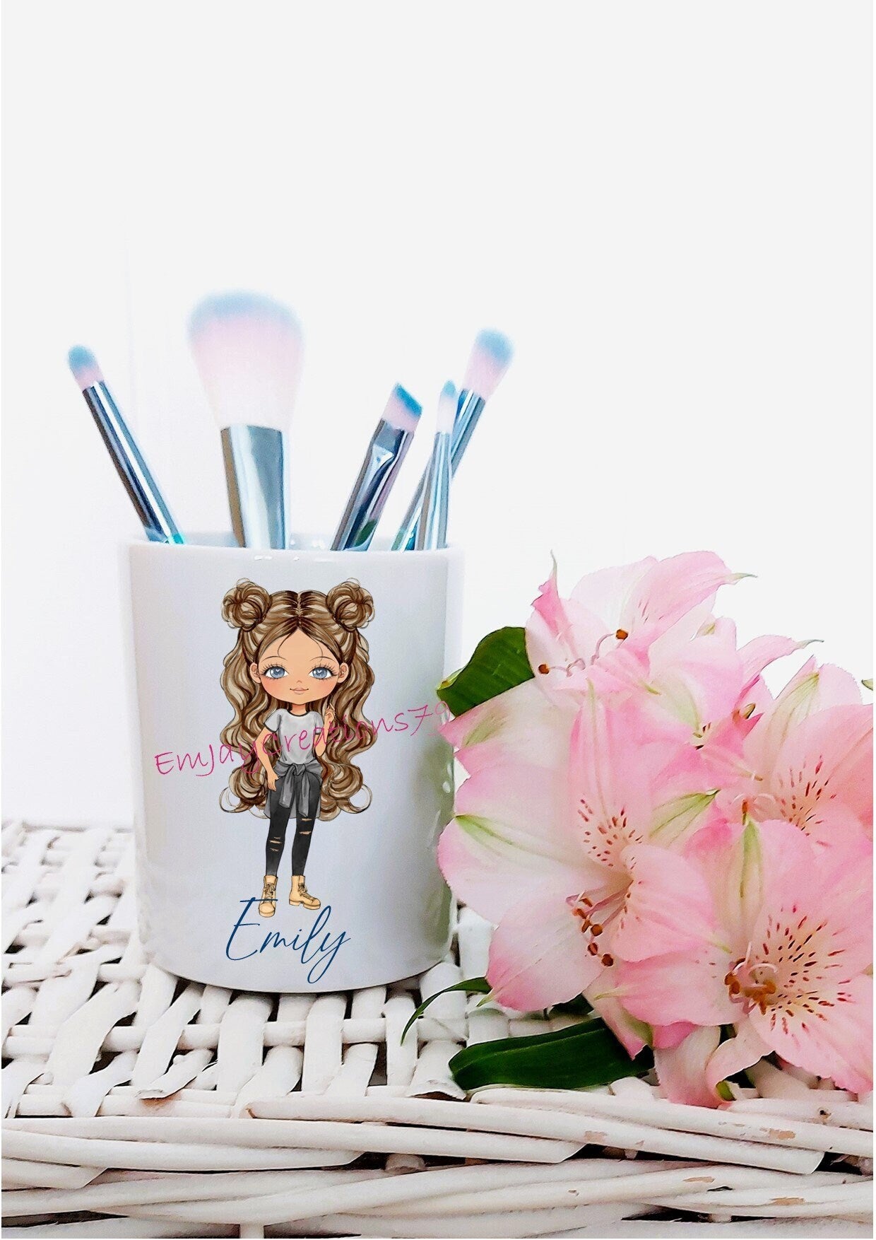 Personalised makeup/cosmetic brush holder, mascara holder, eye pencil storage