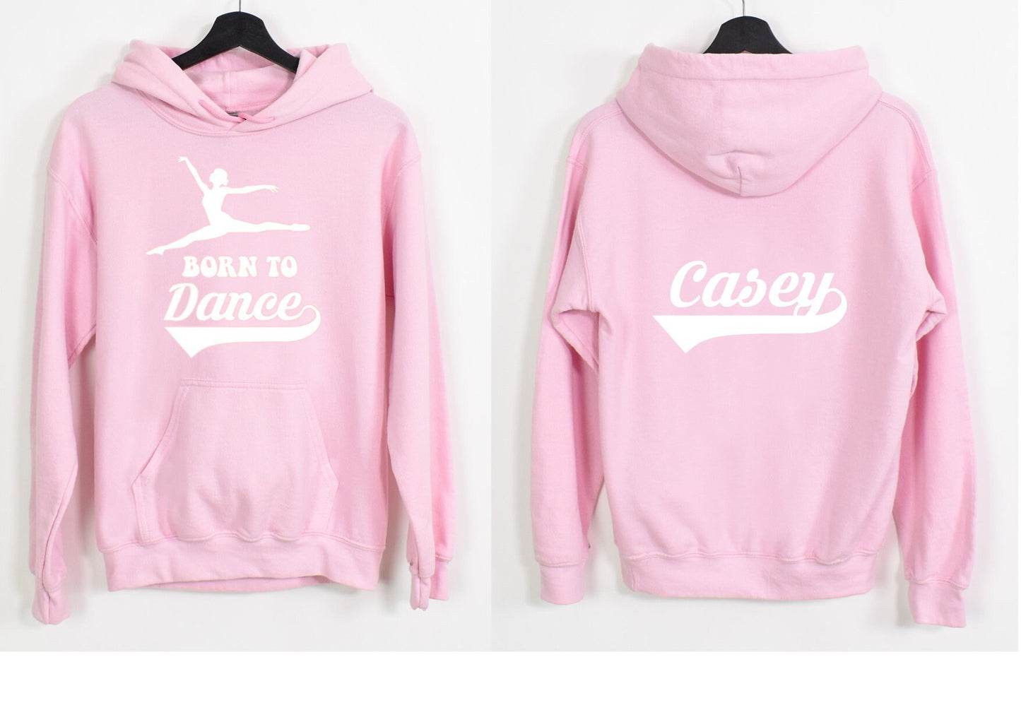 Personalised pink Born to Dance hoodie, personalised dance gift, gift for a dancer, ballet gift, personalised pink dance hoodie