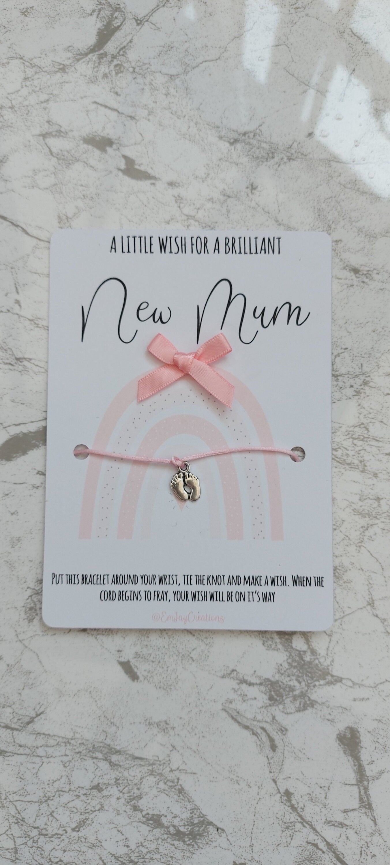 A Little wish for a brilliant new Mum Wish Bracelet, gift for a new Mum, mailable new baby gift