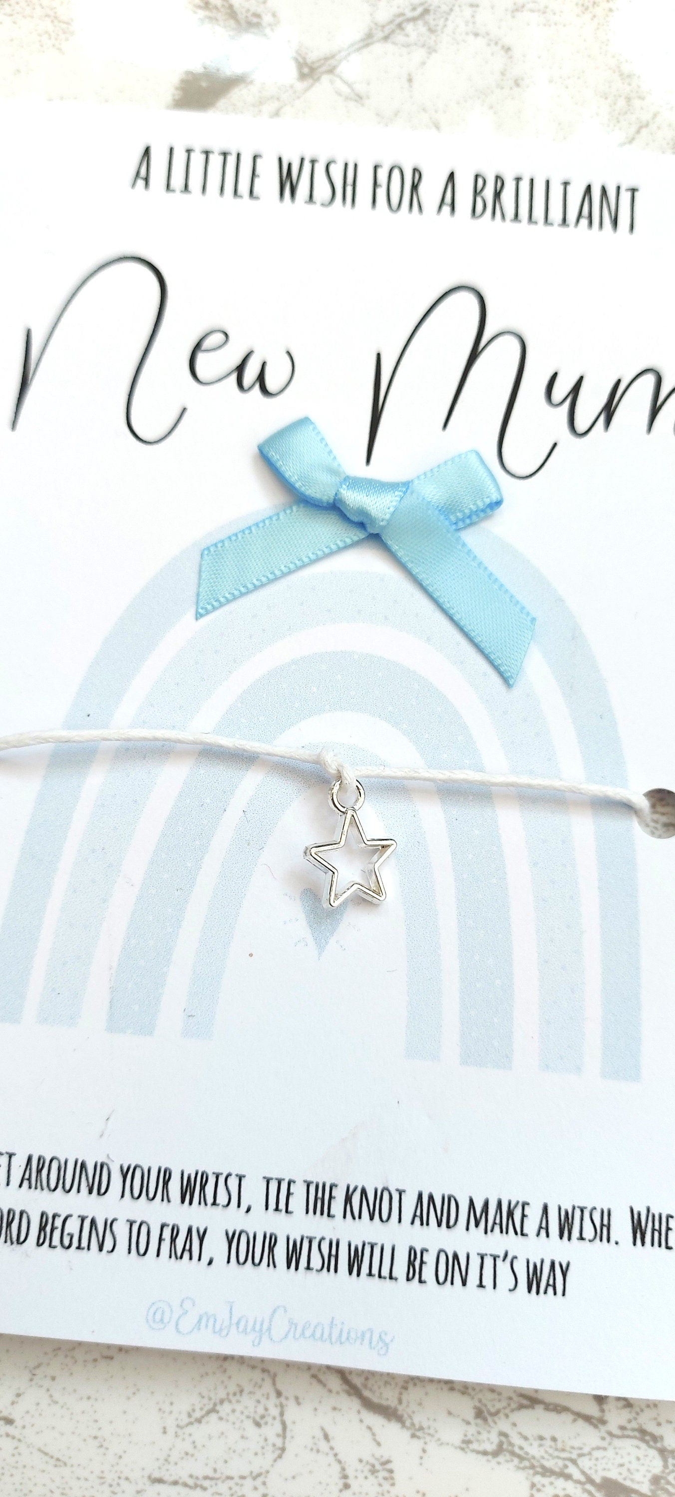 A Little wish for a brilliant new Mum Wish Bracelet, gift for a new Mum, mailable new baby gift, mum of boys