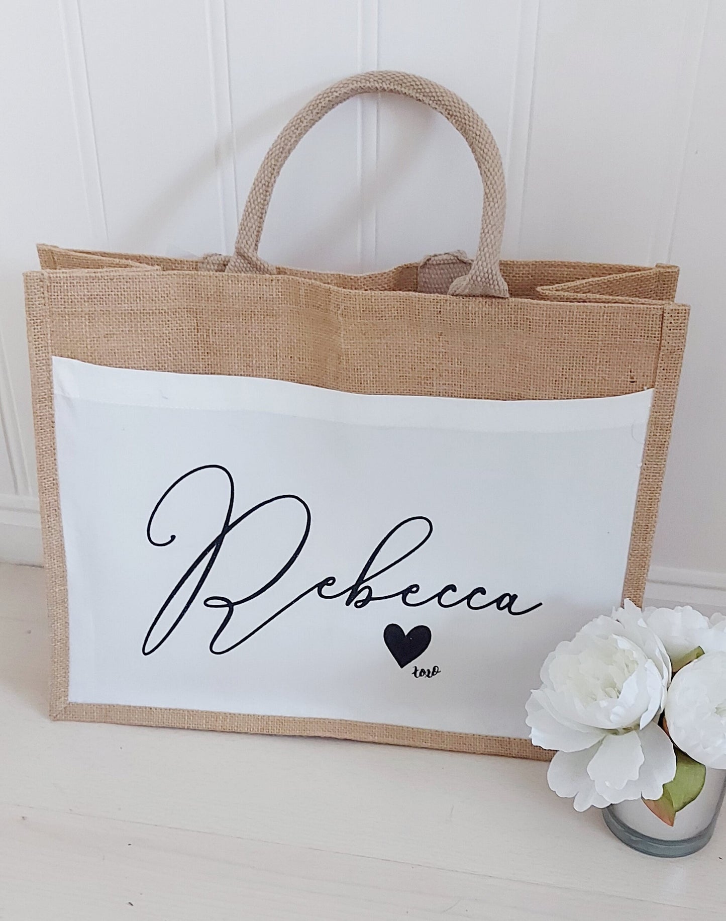 Personalised jute shopping bag