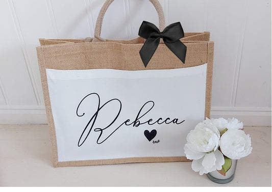 Personalised jute shopping bag