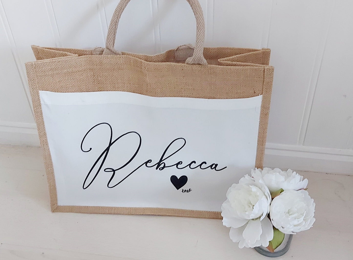 Personalised jute shopping bag