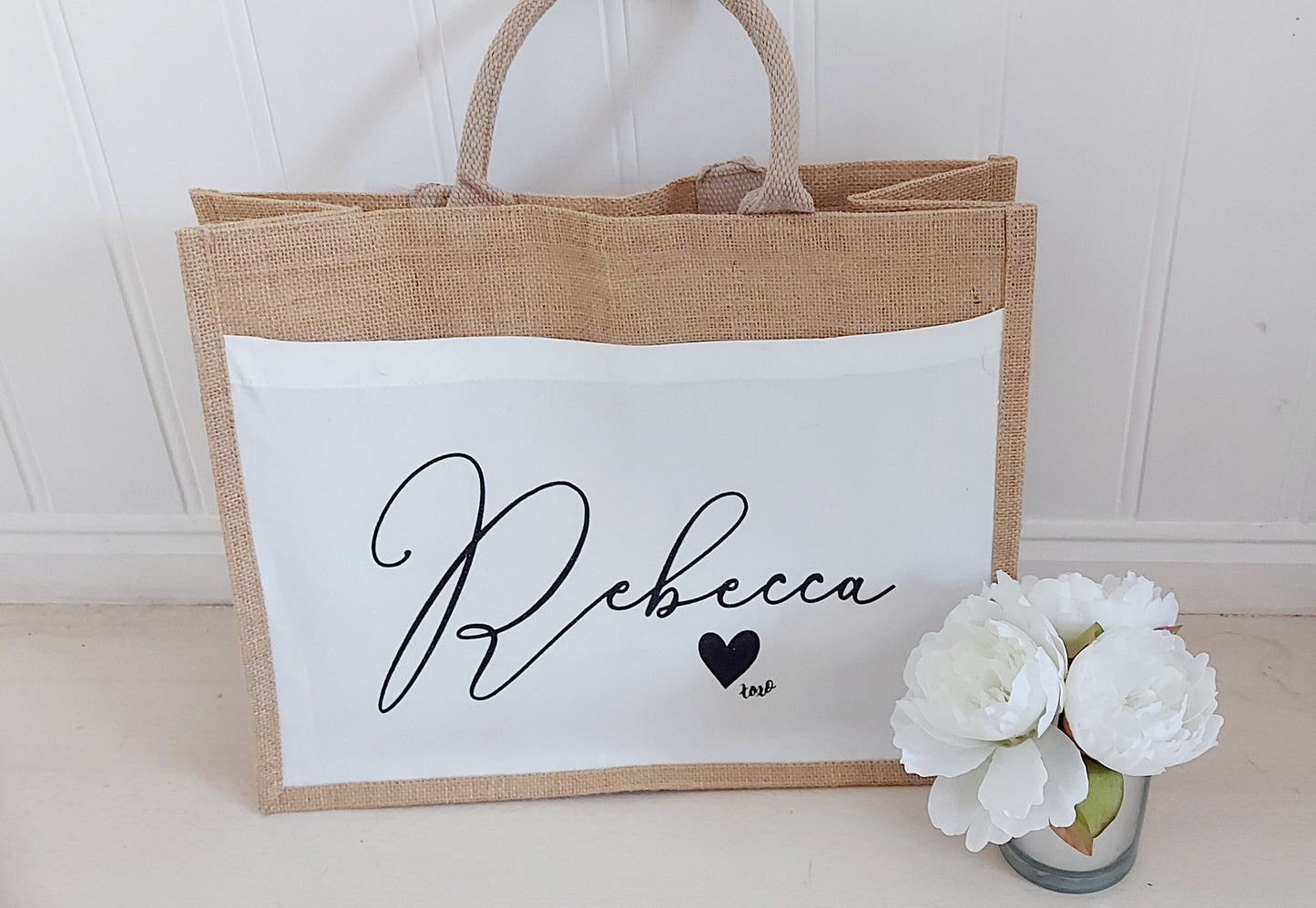 Personalised jute shopping bag