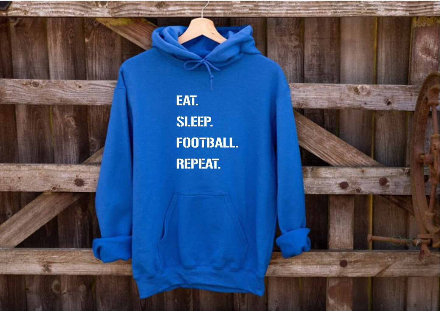 Personalised Eat Sleep Football Repeat hoodie basics