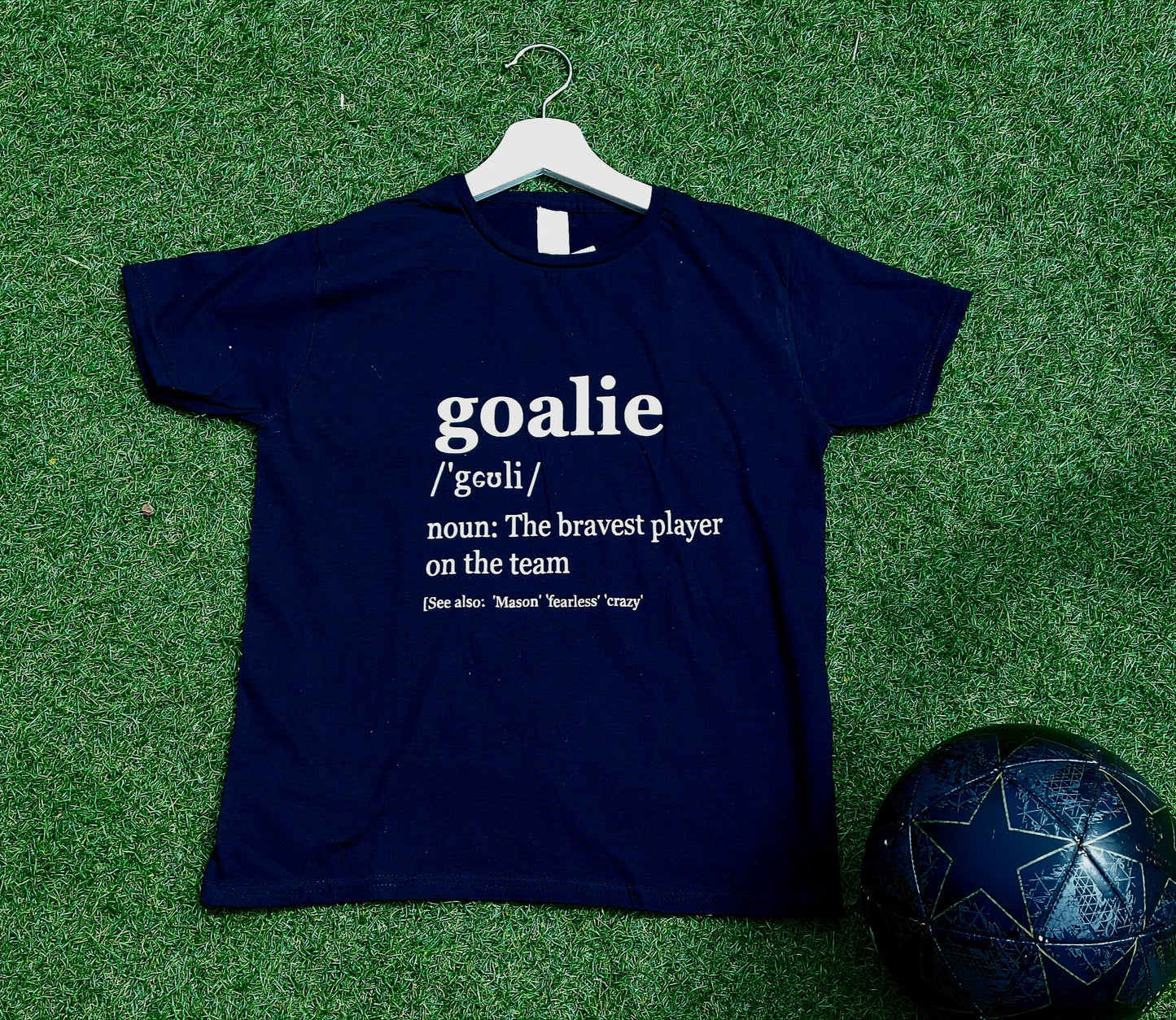 Personalised goalie definitions t-shirt, gift for goalkeeper, goalkeeper definitions, football gift