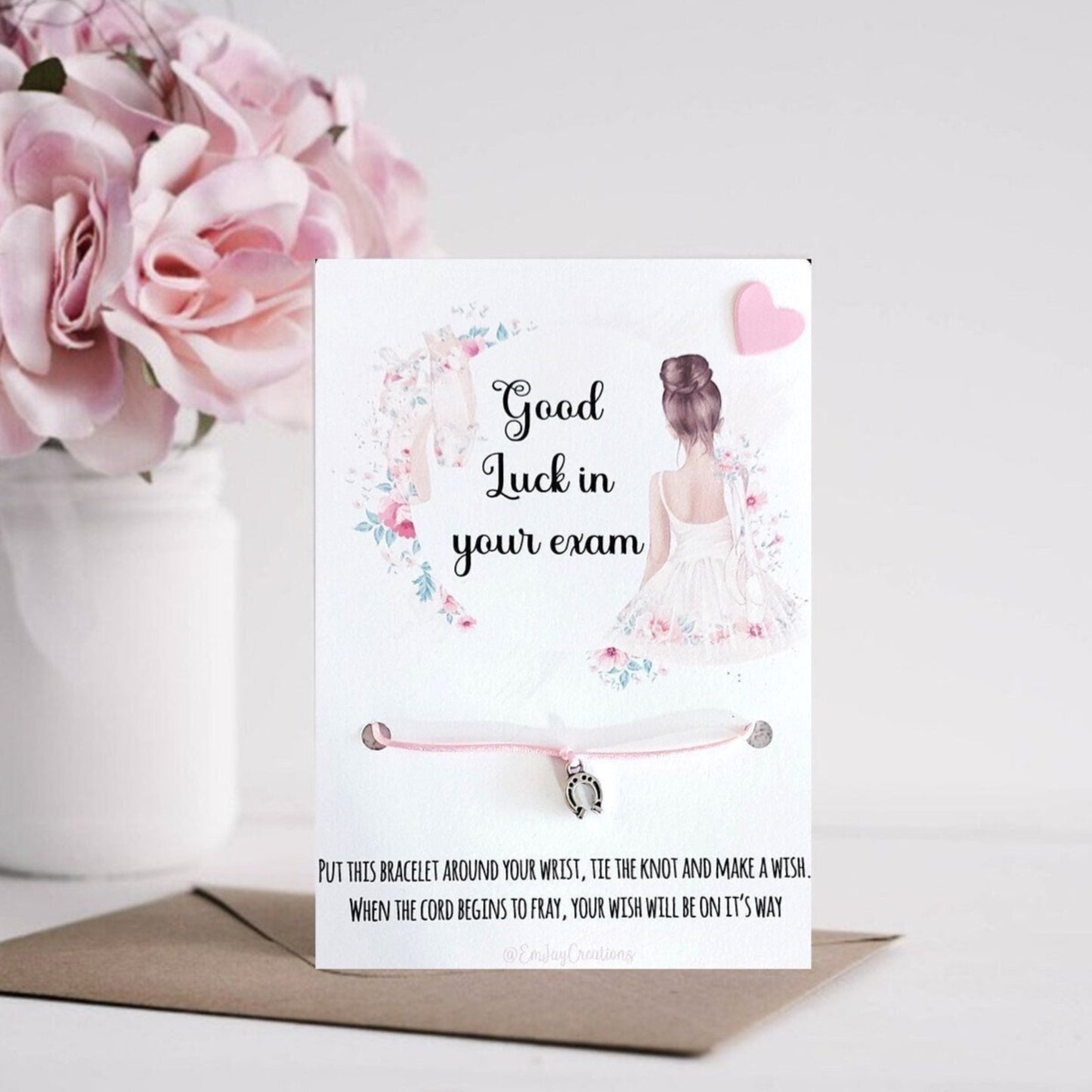 Ballet dance wish bracelet, Dancing school gift, dance keepsake, good luck in your exam, exam lucky charm, dance exam gift