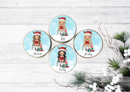 Personalised Christmas lipbalm, Christmas stocking filler, gift for a girl, Christmas gift for her