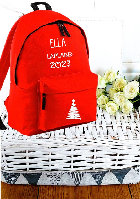 Lapland 2023 rucksack, red Christmas rucksack, backpack for Lapland - 2 styles available